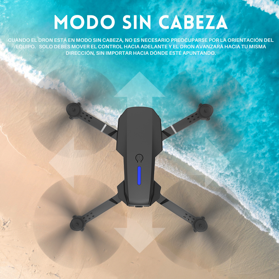 Dron E88 Pro con Cámara 4K , GPS , Wifi FPV, Plegable, Giro 360° y Altitud Hold.