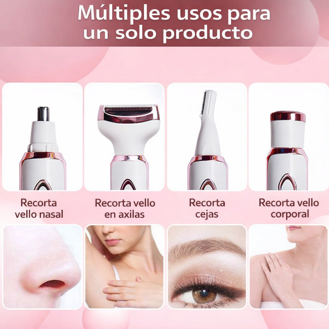 Depiladora y Afeitadora Femenina 4 en 1 Recargable USB
