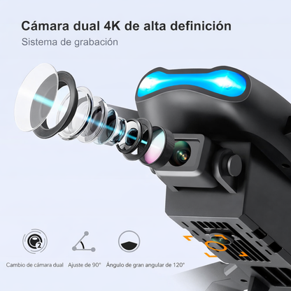 Dron K3 & E99 PRO con Doble Cámara 4K, WiFi FPV, Control por Gestos, Evitación de Obstáculos y Diseño Plegable