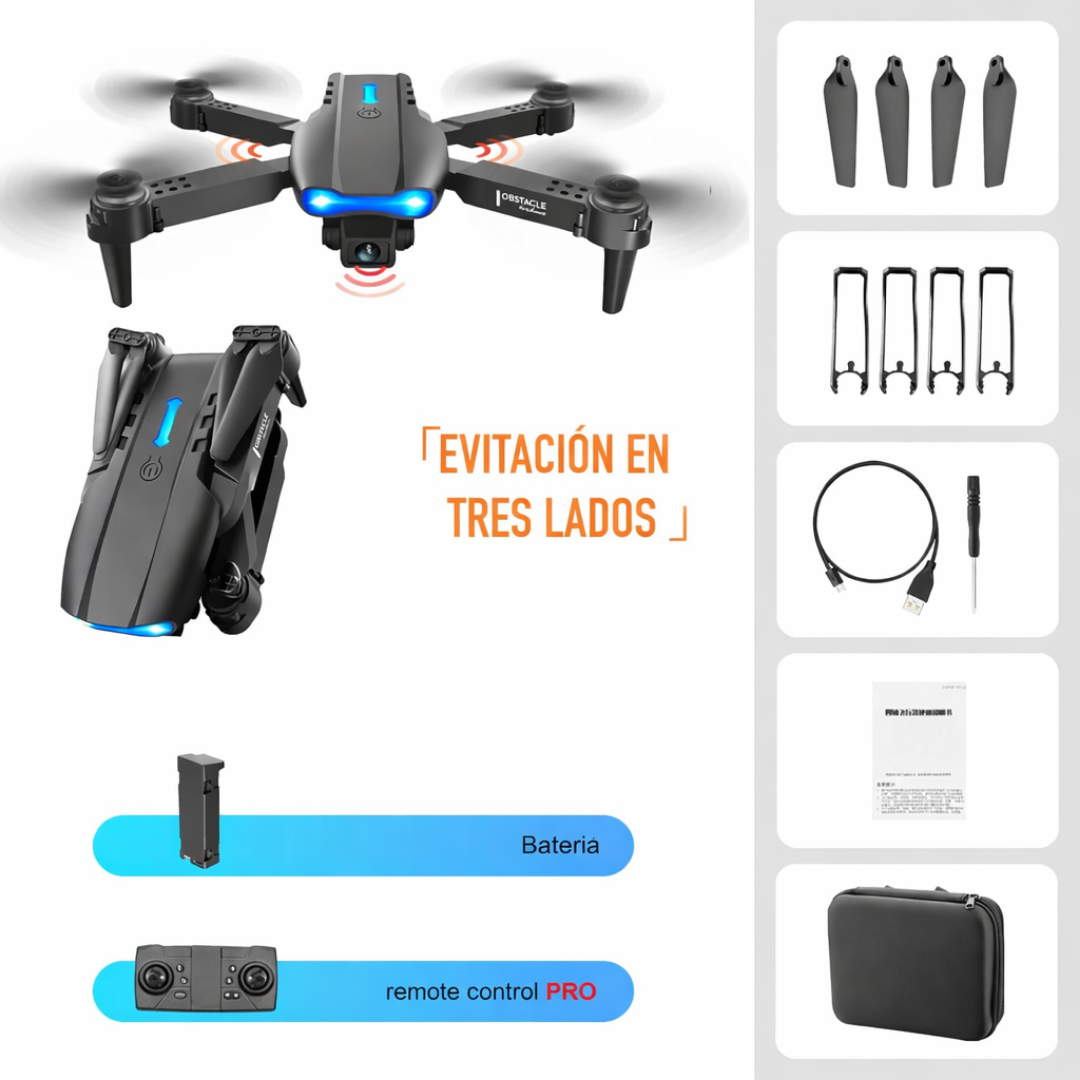 Dron K3 & E99 PRO con Doble Cámara 4K, WiFi FPV, Control por Gestos, Evitación de Obstáculos y Diseño Plegable