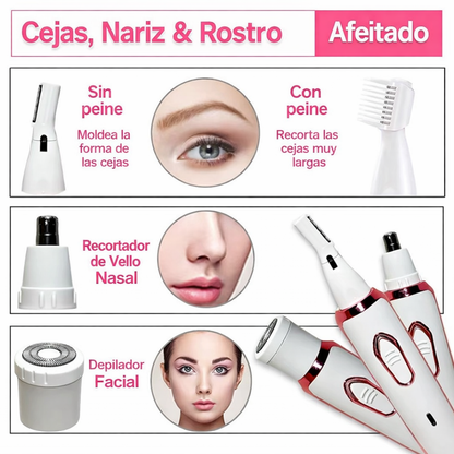 Depiladora y Afeitadora Femenina 4 en 1 Recargable USB